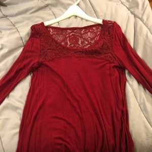 Red lace hollister top